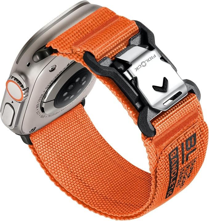 Bandletic Compatible with Apple Watch Band for Men, Wide Soft Nylon Sport Strap with Magnetic Fidlock V-Buckle for iWatch 49mm(Ultra 3/2/1),46mm(11/10),45mm(9/8/7),44mm(SE3/SE2/SE/6/5/4),42mm(3/2/1)