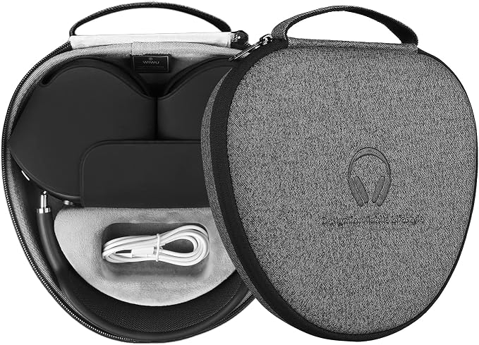 for Apple AirPods Max Case Smart: AirPod Max Accessories with Sleep Mode, Smart Case for New Apple AirPod Max, Ultra-Slim Portable Travel Bag for Apple Headphones, Long-Lasting Protection, Gray