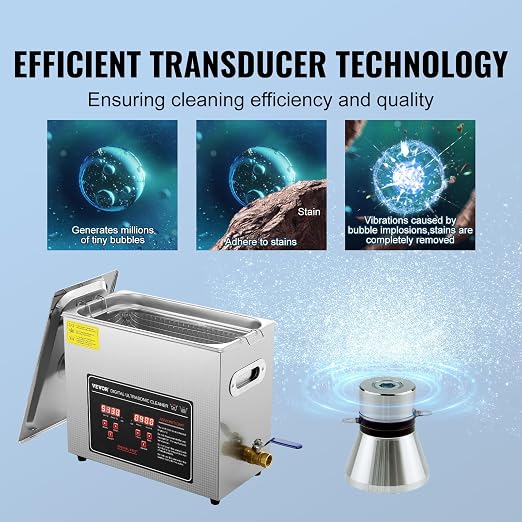 VEVOR 6L Ultrasonic Cleaner with Digital Timer & Heater, Professional Industrial Cleaner for Glasses Watch Rings Small Parts Circuit Board