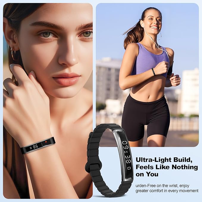 Smart Bracelet for Women Men, Health Activity Fitness Trackers, 24/7 Heart Rate & Sleep Tracker, HRV & Stress Monitor, Smart Wristband with 2 Bands for Calorie/Step Counter, Free APP for iOS & Android