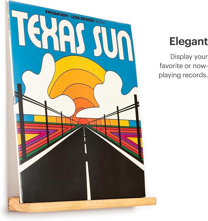 Vinyl Record Shelf - 3 Display Ledges Made of Solid Wood -A Wall Mount for Your Favorite or Now-Playing Records -This Vinyl Record Holder Fits All Records (Pine)