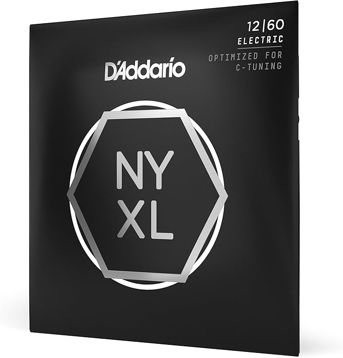 D'Addario Electric Guitar Strings, NYXL Nickel Plated, NYXL1260, Extra Heavy Gauge 12-60, 6-String Set, Pack of 1