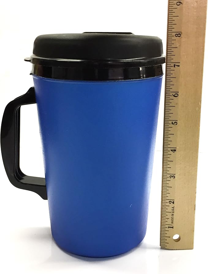 Thermoserv 34oz Travel Mug Classic Gas Station Mug (Black/Blue 2 Pack)