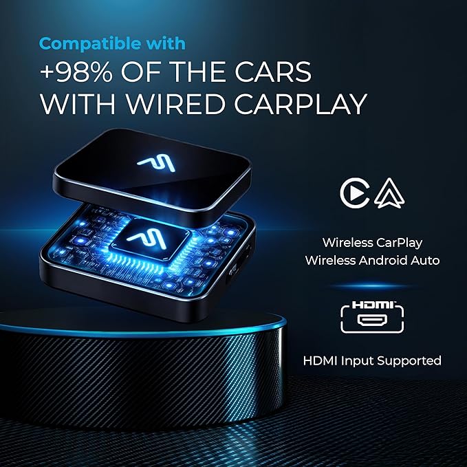 AutoSky CarPlay TV Adapter - Convert Any Wired CarPlay to Wireless CarPlay - Plug in a TV Stick to Stream Netflix, YouTube, and More Right from Your car’s infotainment Screen