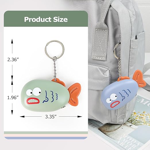 1 Pack Blue Fish Retractable Tape Measure, 2M / 79Inch Dual-Sided Scale Soft Ruler with Keychain, Measuring Tool for Body Sewing Crafts