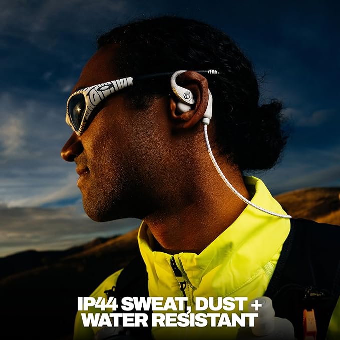 Skullcandy Push 540 Open Wireless Open-Ear Bluetooth Earbuds, Headphones, Sweat and Water Resistant, 42 Hours Battery, Detachable Neckband, Secure Fit, Microphone for iPhone Android - Bone