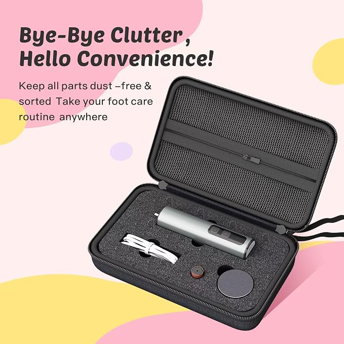 Electric Foot Callus Remover, 9-Speed for Dead Skin, Aluminum Alloy, Nano Glass Disc, Type-C Rechargeable, Replacement Discs, Storage Case – Spa Pedicure, Relaxing Self-Care (Gunmetal)