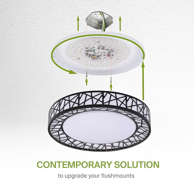 ASD 12 Inch Smart RGBW Flush Mount Ceiling Light with Remote - Matte Black 20W 120V 2700-6500K Dimmable Ceiling Light Fixture, WiFi App Control RGB Lights, Alexa & Google Assistant - ETL, 4 Pack