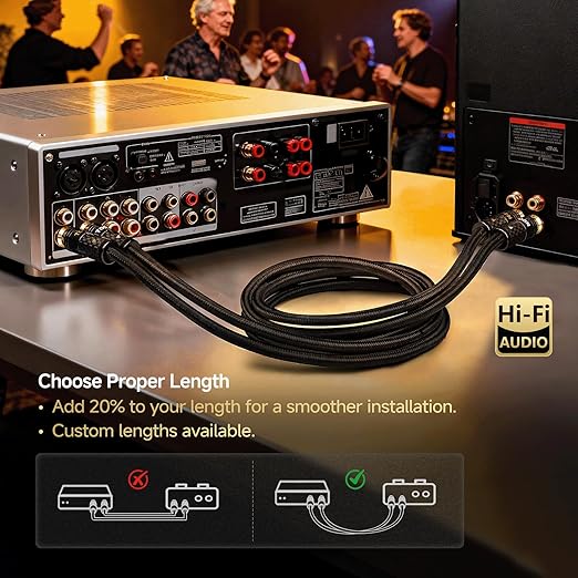 TODN Audiophile Silver-Plated RCA Cables 4.9ft Dual Shielded for HiFi Audio | 2-core Silver-plated-OCC+2-core-OCC, 24K Gold-plated Plug, Carbon Fiber Shell, RCA to RCA, Left and Right Channel