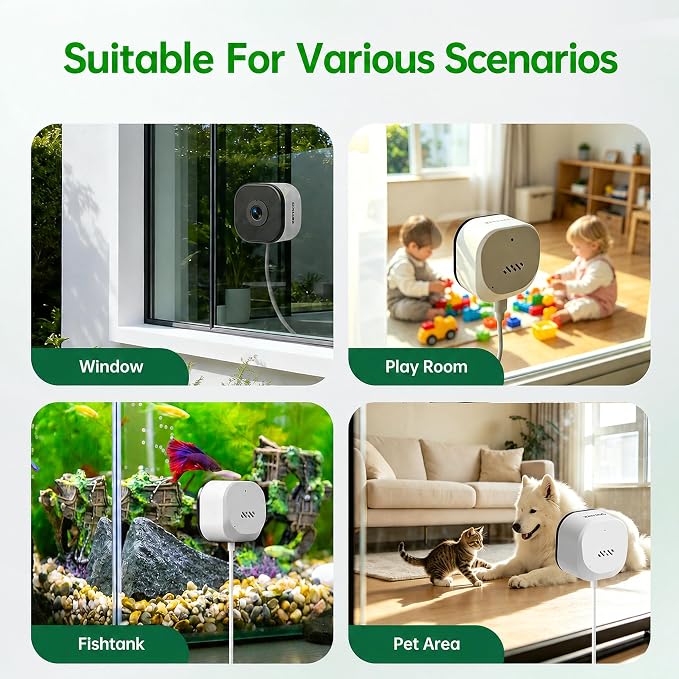 2K Window Camera,5Ghz & 2.4Ghz WiFi Security Camera for Home,120° Wide View,Full Color Night Vision,AI Person/Vehicle/Pet Detection,911 Emergency,US Based Cloud,24/7 Recording,Easy & Quick Install,Pro