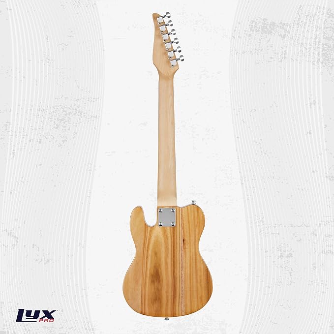 LyxPro 30” Electric Guitar TL Series, Full-Size Paulownia Wood Body, 3-Ply Pickguard, C-Shape Neck, Ashtray Bridge, Quality Gear Tuners, 3-Way Switch & Volume/Tone Controls, 2 Picks Included, Natural