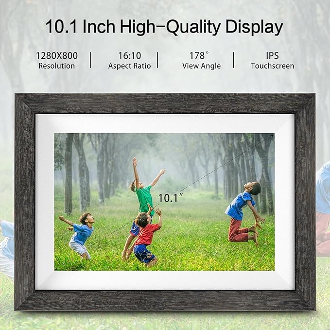 Frameo Digital Photo Frame,10.1 Inch WiFi Smart Digital Picture Frame with HD IPS Touch Screen,Auto-Rotate,Send Pictures from Anywhere via Frameo APP,Gifts for Mom