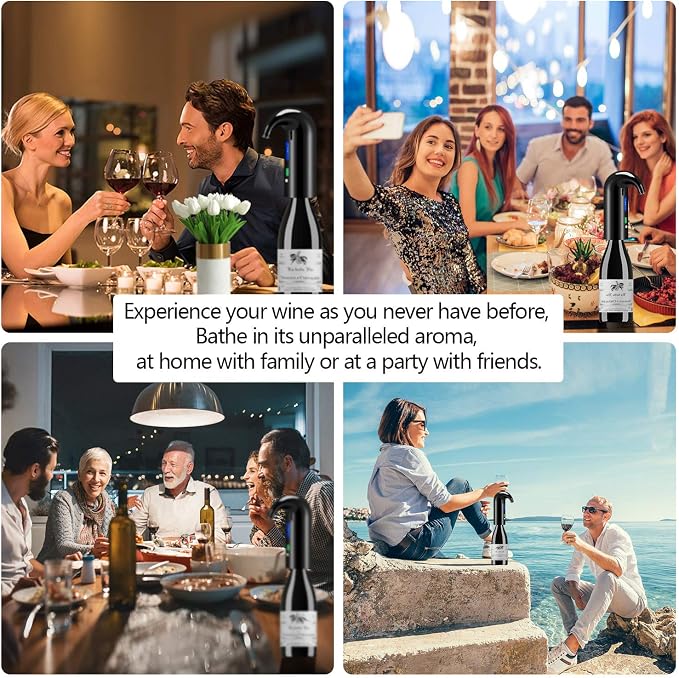 Wine Aerator Electric Wine Decanter Best Sellers One Touch Red -White Wine Accessories Aeration Work with Wine Opener for Beginner Enthusiast - Spout Pourer - Great Fathers Day Gift