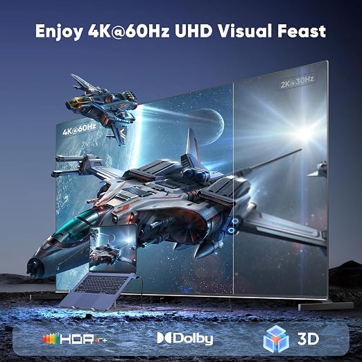 4K DisplayPort to HDMI Cable 6ft 10-Pack, Uni-Directional DP (Source) to HDMI (Display) Cable for Desktop Monitor Projector HDTV AMD NVIDIA, 4K@60Hz, Aluminum Shell, Compatible with Lenovo HP Dell