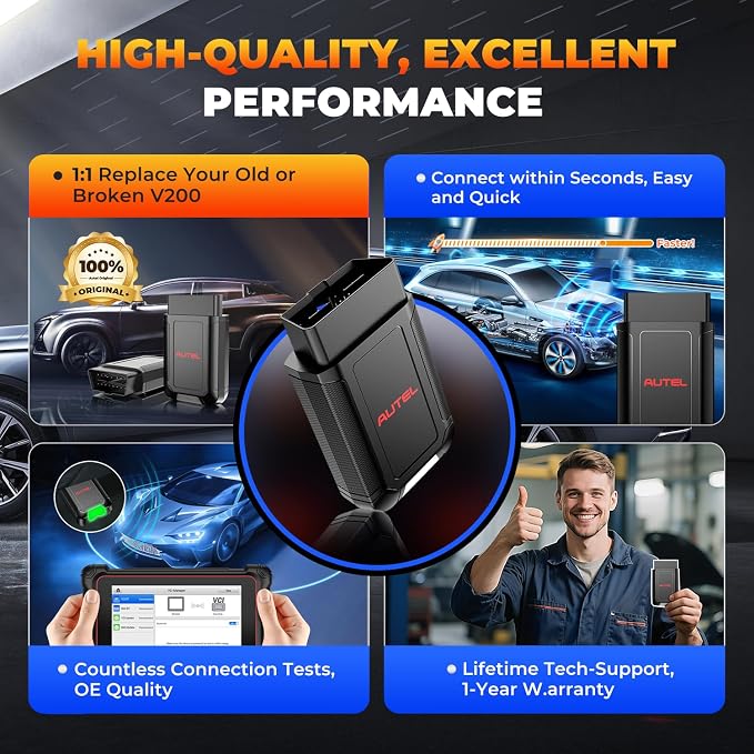 Autel Original MaxiVCI V150 VCI150 OBD2 Bluetooth Adapter, 2026 VCI 150 Car Wireless Communication Interface, Work w/Autel Diagnostic Scanner MK900BT MP900BT MP900Z-BT MP900TS MK900TS MX900TS TS900