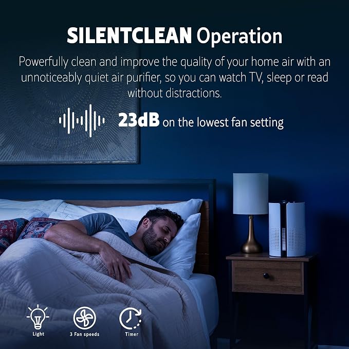 Kenmore PM1010 Air Purifiers for Bedroom Up to 348 Sq.Foot with H13 True HEPA Filter, Child Lock, Sleep Mode for Small Rooms