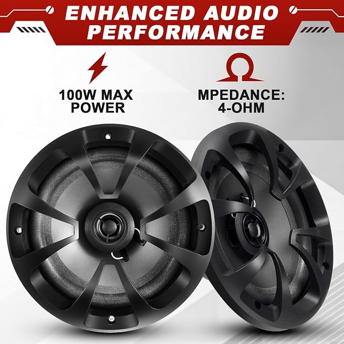 2-Way Coaxial Car Audio Speakers with Speaker Box Enclosures Set Sturdy Constructed Car Stereo and Sound System Accessories Portable Audio Equipment for Vehicles(Separate,6.5" 100 W)