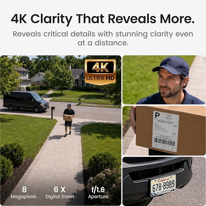 aosu SolarCam D1 Max, 4K Solar Security Cameras Outdoor Wireless, 360° Pan & Tilt Coverage, Auto Tracking, Color Night Vision, Local Storage, No Subscription Required