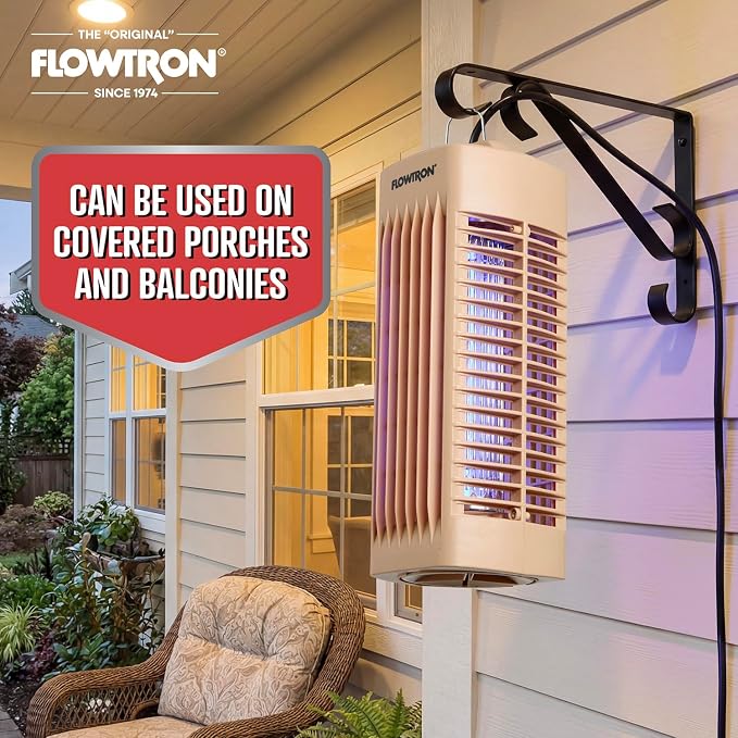 Flowtron Indoor Bug Zapper (Beige) - 1000V Electric Insect Killer with UV Light - 215 Sq Ft Coverage - Plug-in Fly & Mosquito Trap for Bedroom, Kitchen & Office