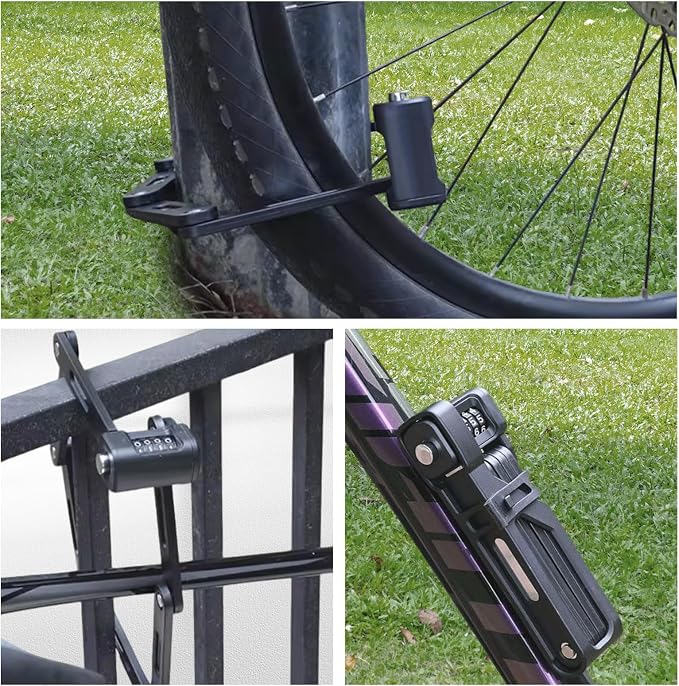 35 Inch Folding Bike Lock with Mount Bracket Kit, 4-Digit Combination for Bicycles, E-Bikes, Heavy Duty Anti-Theft, Anti-Cut, Anti-Pry Bicycle Lock