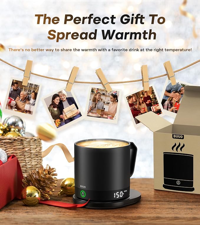 Heated Coffee Mug 14oz, Rechargeable Temperature Control Mug with Lid