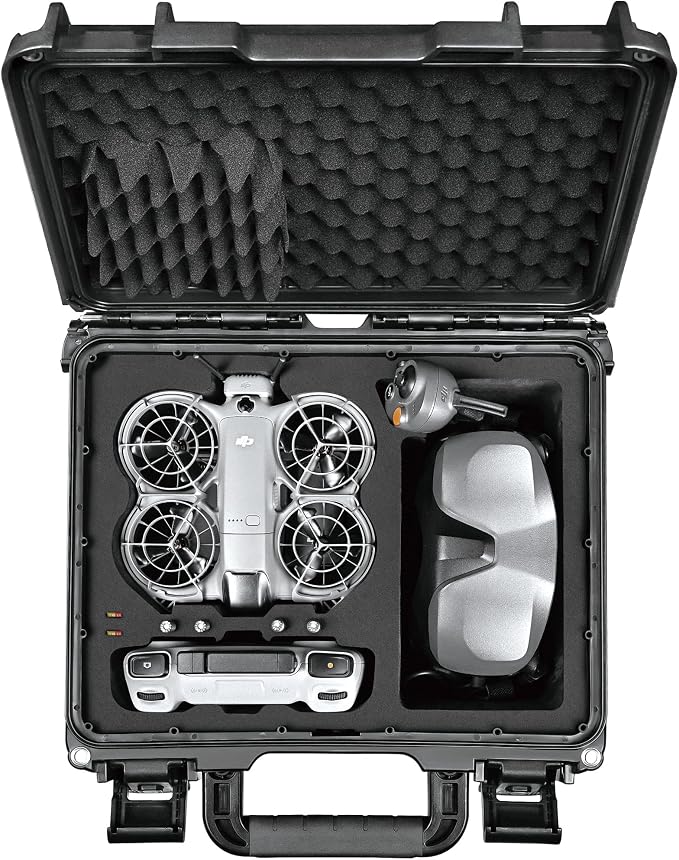 Lekufee Waterproof Hard Carrying Case for DJI Neo 2 Drone, Fly More Combo, DJI RC 2, RC N3, Goggles N3/3, RC Motion 3, and Accessories(Case Only)