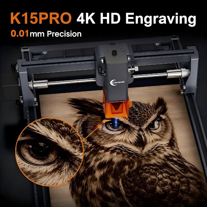 K15 Pro Laser Engraver 10W-Laser Engraving Machine for Coated Metal Wood Acrylic Glass Stone, 7.9"x11.8" (Near A4) Work Area Offline Engraving CNC DIY Lazer Cutter for Home & Crafting