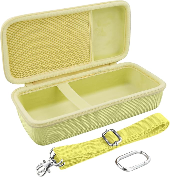 co2CREA Hard and Silicone Case Replacement for Bose New SoundLink Flex 2nd Gen Bluetooth Portable Speaker, with Carabiner and Shoulder Strap (Citrus Yellow Case)