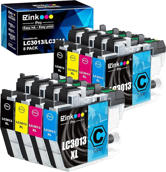 E-Z Ink Pro Compatible Ink Cartridges Replacement for Brother LC3013 LC3011 LC3013XL LC-3013 to Work with Brother MFC-J491DW MFC-J497DW MFC-J895DW MFC-J690DW (2 Black, 2 Cyan, 2 Magenta, 2 Yellow)