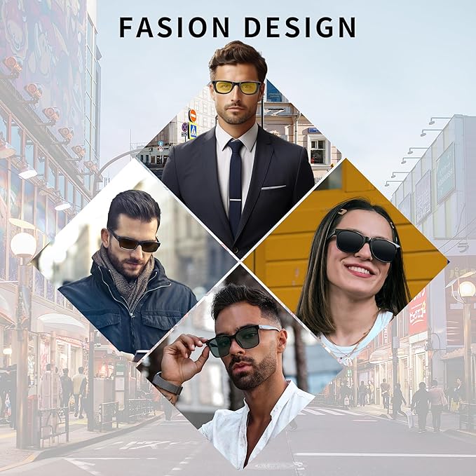 HiBloks 3Pcs Polarized Clip-on Compatible with Ray-Ban Meta Wayfarer & Gen 2 (RW4008/RW4012 Large), Discoloration Clip for Rayban Meta Gen 2 Accessories (Dark Green, Night Vision Yellow, Black)