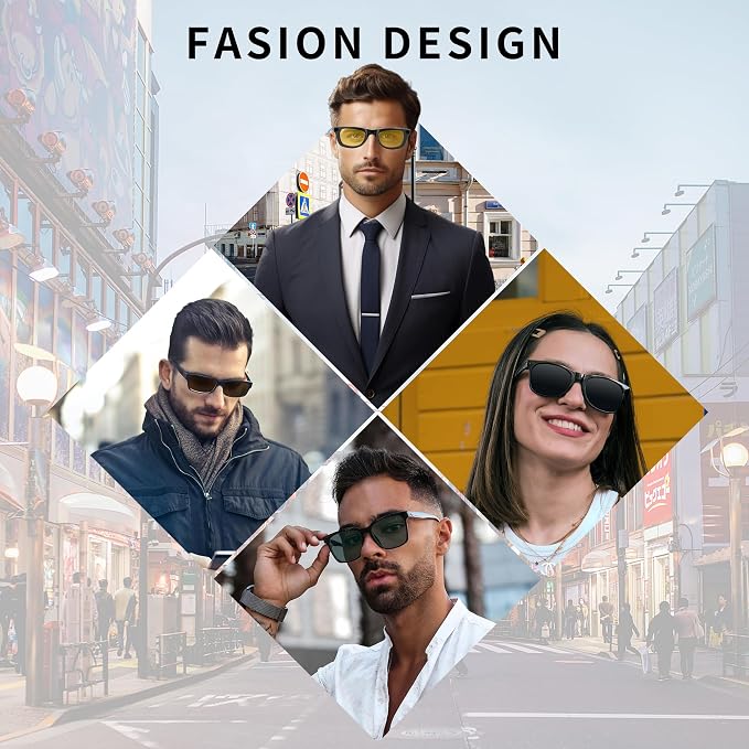 HiBloks 4Pcs Polarized Clip-on Compatible with Ray-Ban Meta Wayfarer & Gen 2 (RW4008/RW4012 Large), Discoloration Clip for Rayban Meta Gen 2 Accessories (Dark Green, Night Vision Yellow, Black, Brown)