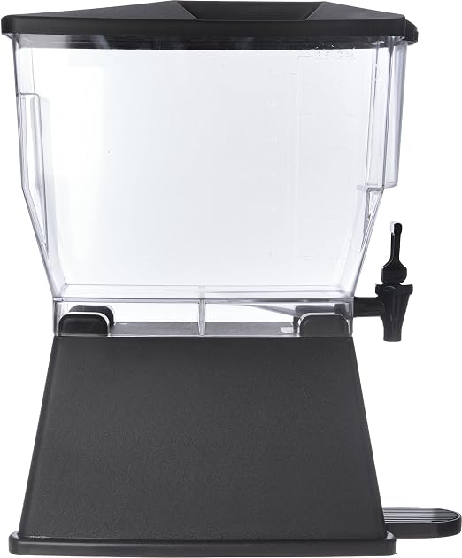 Carlisle FoodService Products Trimline Rectangular Beverage Dispenser with Stand – 3.5 Gallon Catering Drink Dispenser with Spigot, Polycarbonate (PC), Black, Perfect for Parties, Events, Buffets