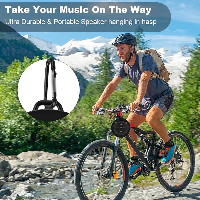 Bluetooth Shower Speaker, Portable Waterproof Speakers with Suction Cup, Wireless Outdoor Speaker for Pool, Camping, Beach, Hiking, Kayaking, Great Gift for Men, Women
