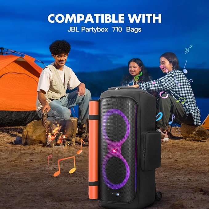 Protective Cover Case Compatible with JBL PartyBox 710, Scratch-Resistant Carrying Case with Storage Pocket, Water-Resistant Portable Travel Bag for Party Box 710 Speaker