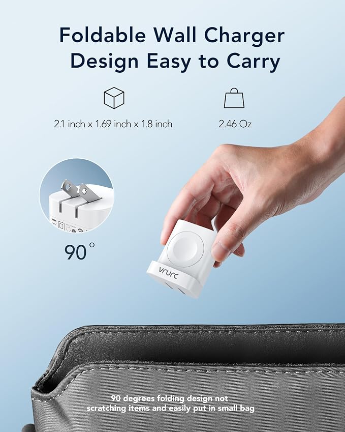 VRURC Charger for iPhone & Apple Watch, Portable Travel Charger for Multi Devices