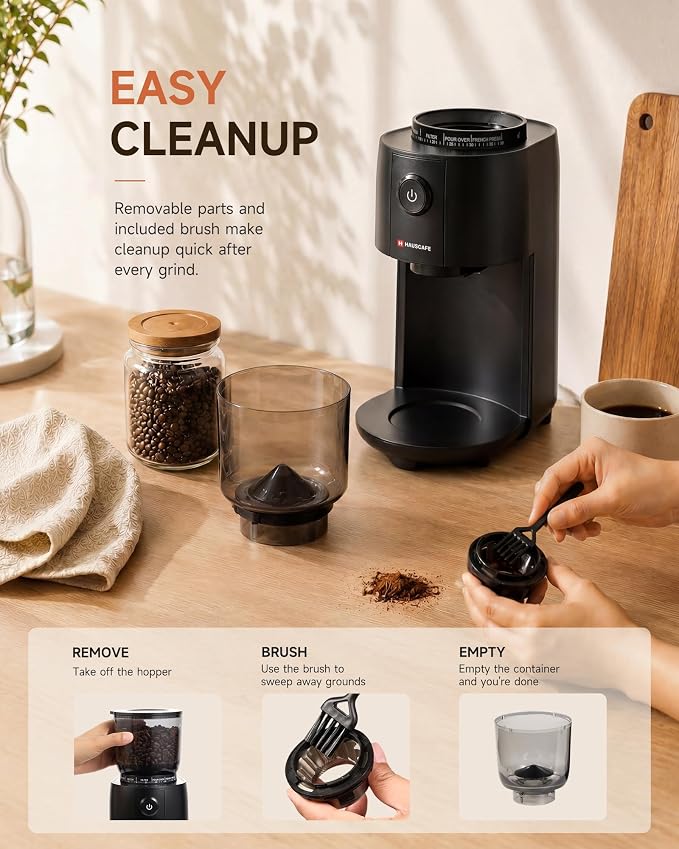 Coffee Grinder, Electric Burr Coffee Grinder with 38 Grind Settings for Espresso, Pour Over & French Press, Conical Burr Coffee Bean Grinder, One-Touch Operation, Easy Clean, Black
