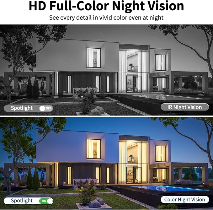 Triple Lens Outdoor Wireless Security Camera, Outdoor Cameras for Home Security, Color Night Vision, Outdoor Camera Two Way Audio for Home and Farm