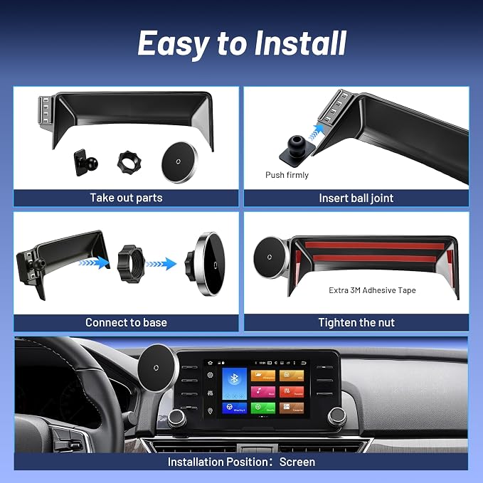 Car Phone Holder for Honda Accord (2018-2022 10th Gen, ONLY Fits 8" Screen), MagSafe Car Mount Charger, Magnetic Phone Holder, 15W Wireless Charging, 360° & Hands Free, Car Interior Accessories