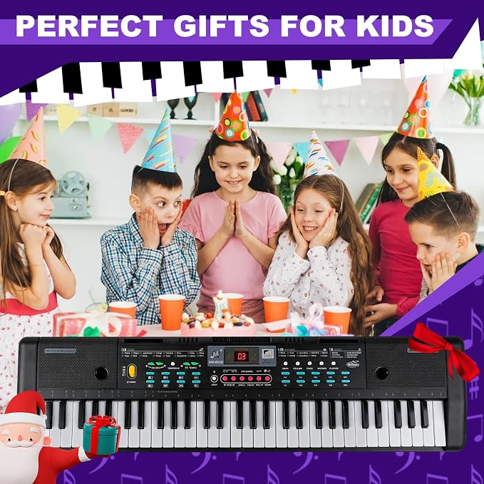 Kids Keyboard Piano - 61 Keys Fun Toy Toddler Electronic Pianos with Microphone | Explore Creativity | Unleash Child’s Talent, Perfect Educational Musical Toys Gift for Boys & Girls Ages 3-9