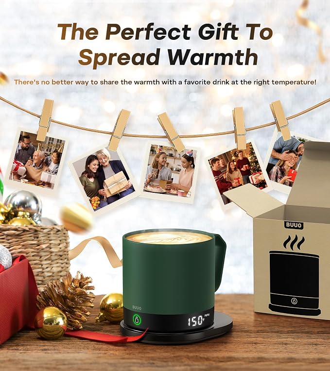 Heated Coffee Mug 14oz, Rechargeable Temperature Control Mug with Lid