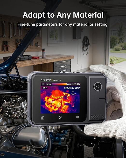 FNIRSI TDM-120P 2-in-1 Thermal Imaging Multimeter, 19999 Counts Digital Multimeter TRMS & 120x90 IR Resolution Thermal Camera, Infrared Imager with 2.8" Touchscreen for HVAC, Electrical & Auto Repair