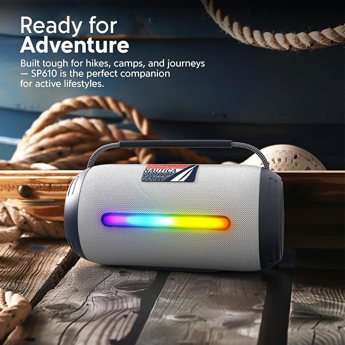 Nautica Urban SP610 True Wireless Outdoor Speaker, Portable IP5 Splash-Proof Bluetooth Speaker, Perfect for Camping, Beach, Backyard & Travel