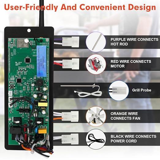 PID WiFi Gen 2 Pellet Grill Controller,Replacement for Camp Chef Pellet Grill & Smoker PG24-82 Models, PG24-82 Compatible with Pursuit 20, SG24, XT24, SGG/SG 30, SGX36, DLX24/36