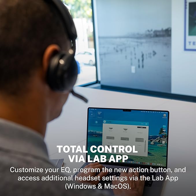 JLab, Go Work Gen 3, Wireless Headset, Boom Microphone, Noise Cancelling Mic, USB-C Dongle, Bluetooth Multipoint, Black