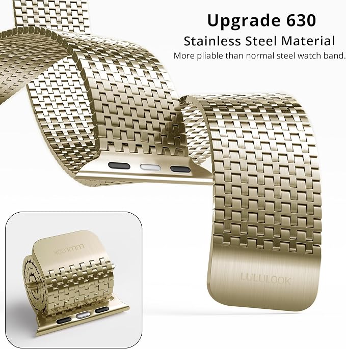 LULULOOK Milanese Mesh Loop Compatible with Apple Watch Band 49/46/45/44/42/41/40/38mm for Men Women, Stainless Steel Magnetic Buckle Strap for iWatch Ultra 3/2 Ultra Series 11 10 9 8 7 6 SE 5 4 3