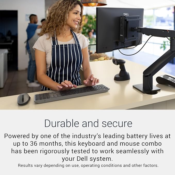 Dell Premium Wireless Keyboard and Mouse - KM720 - USB wireless receiver, 12 programmable keys of F1-F12, Mouse Buttons Qty 7, DPI. 1000, 1600 (default), 2400, 4000, Advanced Exchange Service - 1 year
