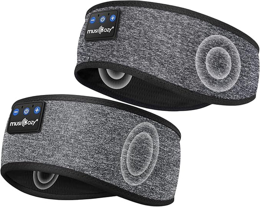 MUSICOZY Bluetooth 5.4 Sleep Headphones Sports Headband Headphones, Wireless Earphones Music Sleep Earbuds for Side Sleepers Sleeping Eye Mask for Women Men Workout Running Cool Unique Gifts