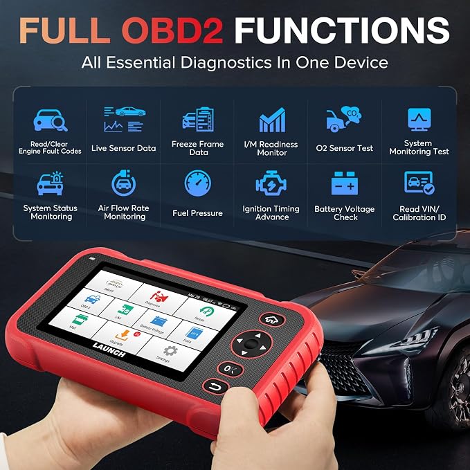 LAUNCH CRP123E Plus OBD2 Scanner, All System Car Diagnostic Scan Tool with Oil Reset, SAS Calibration, Throttle Adaptation,Support FCA,Lifetime Free Update