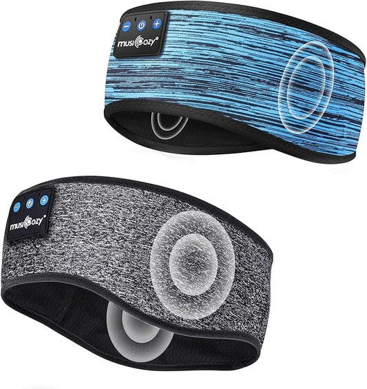 MUSICOZY Bluetooth 5.4 Sleep Headphones Sports Headband Headphones, Wireless Earphones Music Sleep Earbuds for Side Sleepers Sleeping Eye Mask for Women Men Workout Running Cool Unique Gifts