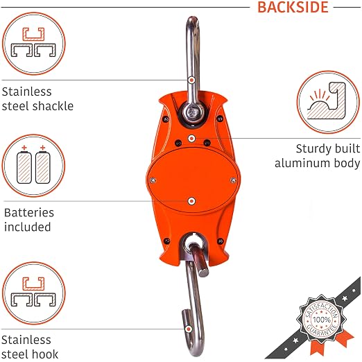 Digital Hanging Scale 660 LB 300 KG Cast Aluminum Case - Professional Heavy Duty Waterproof Fish Scale - Portable Durable Crane Scale for Luggage Weight Suitcase Hunting Farm Bow Fishing Scale